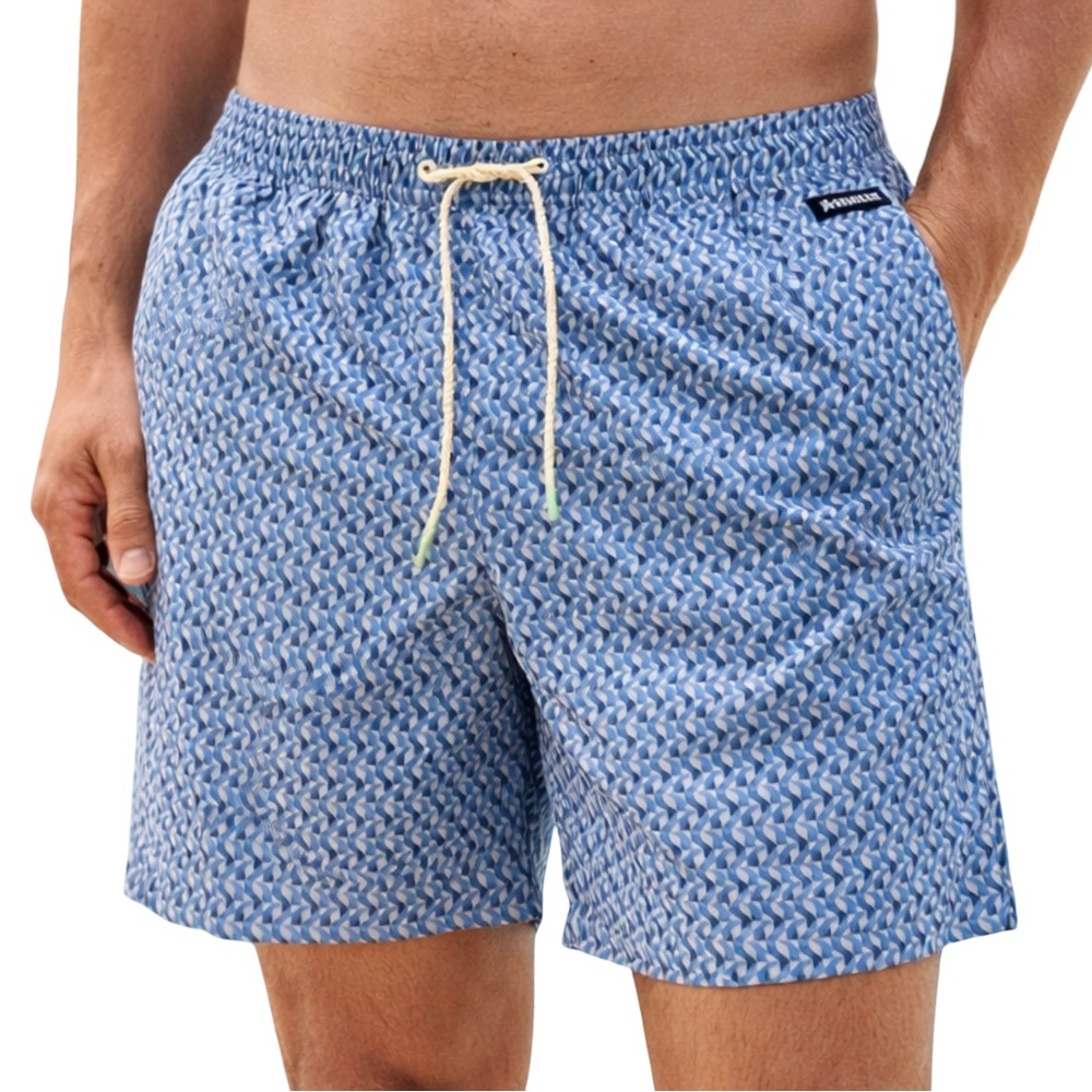 Bonobos Geo Print Swim Trunks XXL Blue 7” UPF 50+ NWT